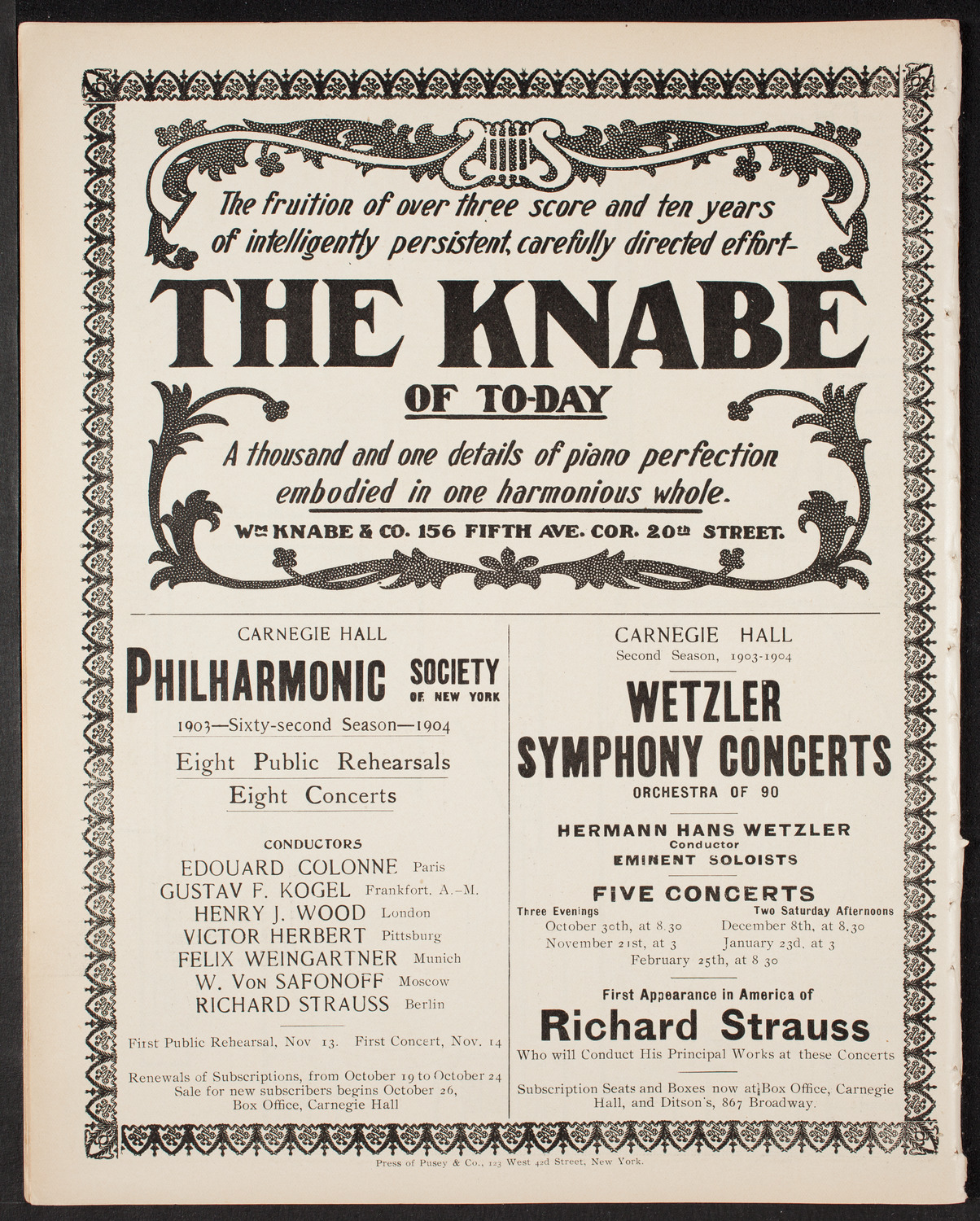 Sousa and His Band, October 4, 1903, program page 12