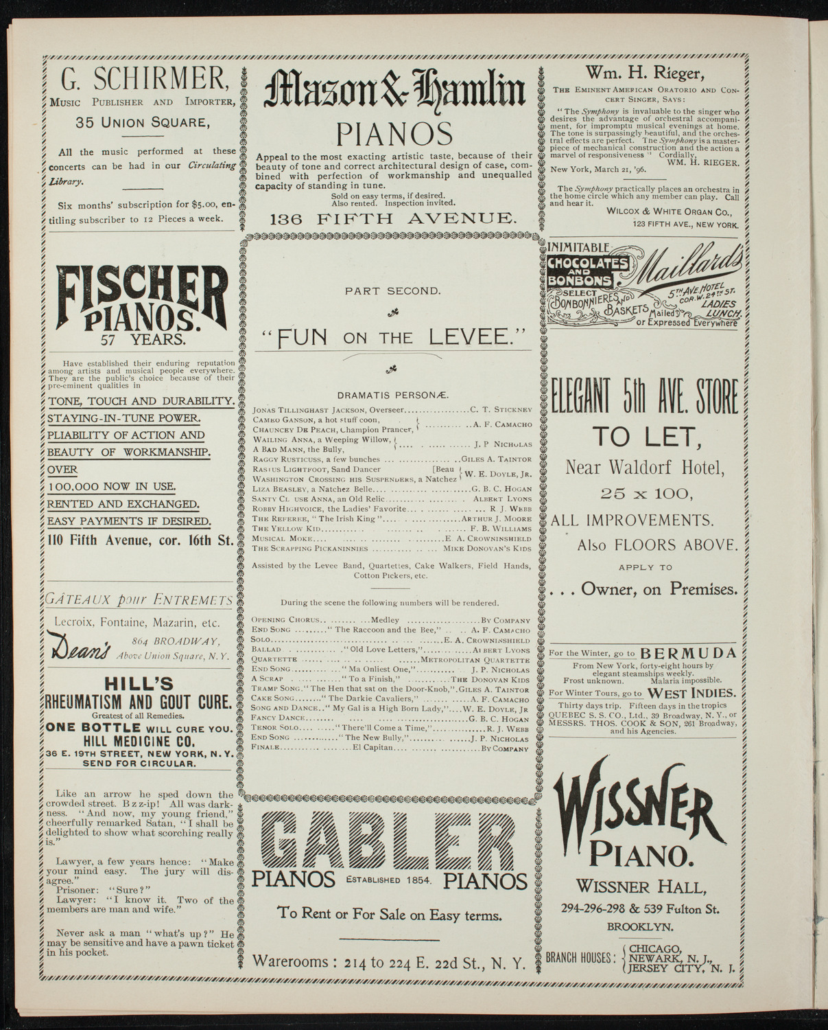 New York Athletic Club Amateur Minstrel Performance, December 30, 1896, program page 6