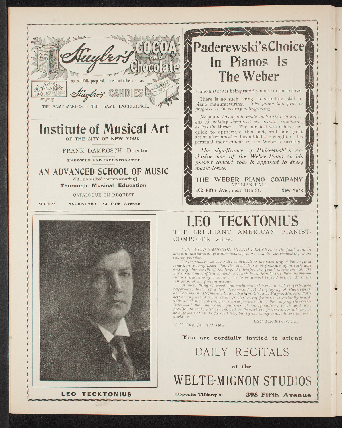 Volpe Symphony Society of New York, March 26, 1908, program page 6