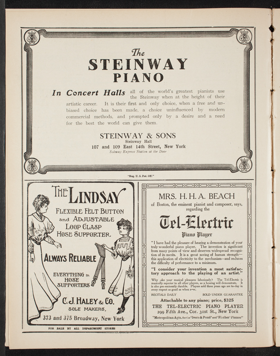 Ben Greet Players with New York Symphony Orchestra: Mendelssohn Centennial Festival, February 1, 1909, program page 4