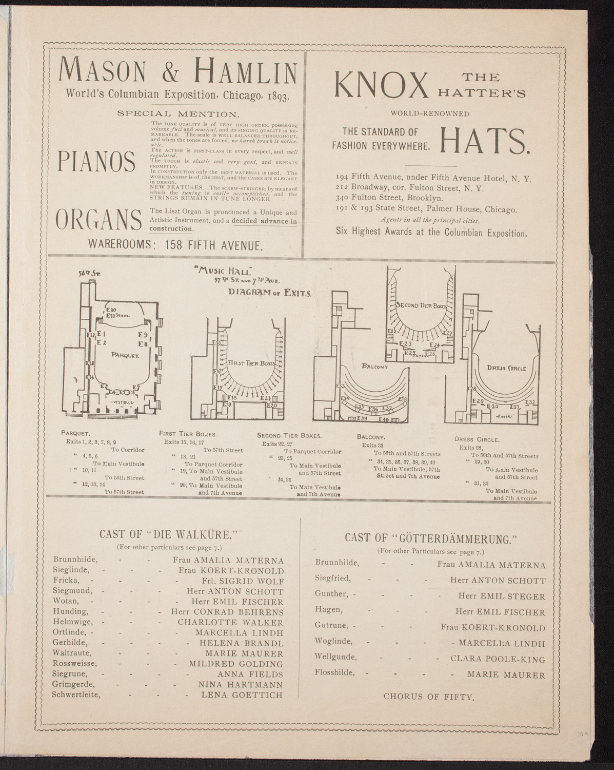 Adelina Patti and Others, March 16, 1894, program page 5