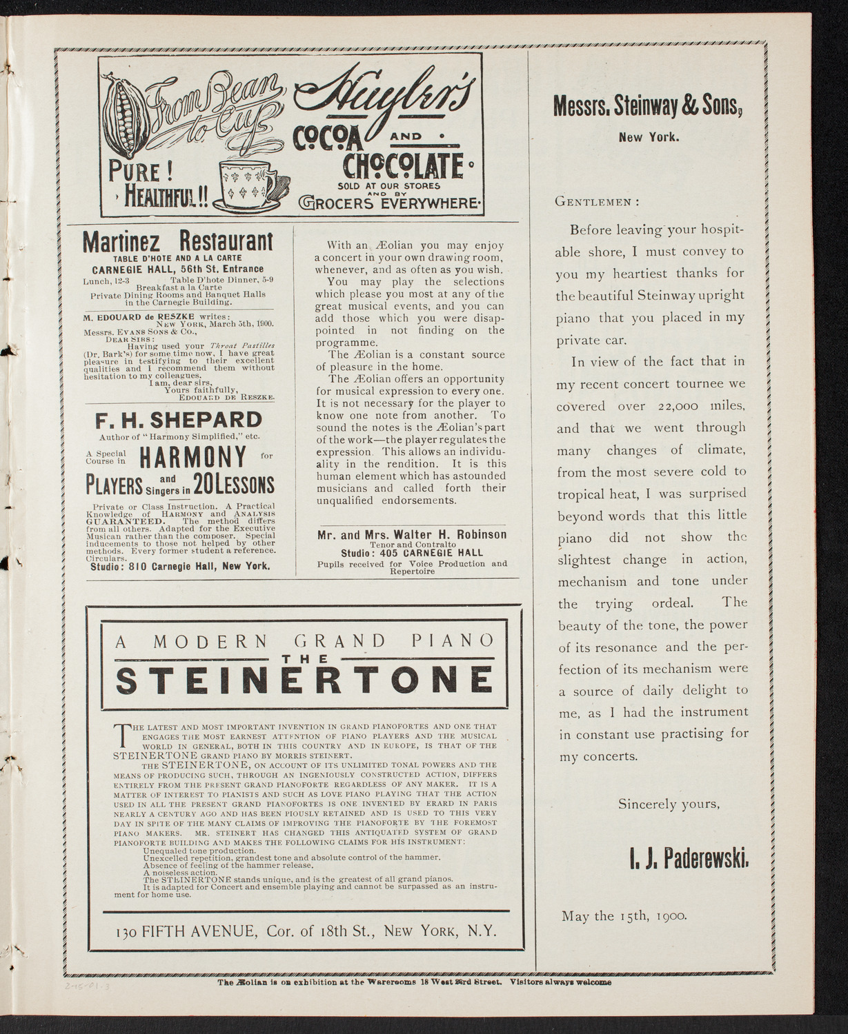 New York Philharmonic, February 15, 1901, program page 5