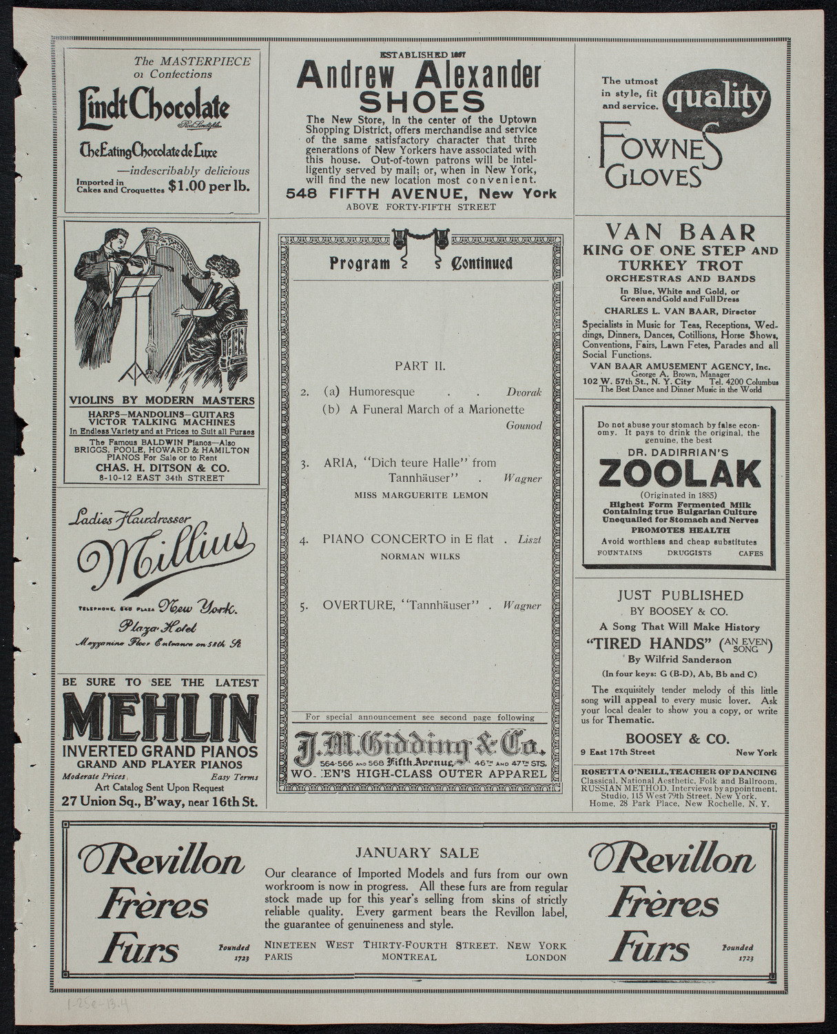 Russian Symphony Society of New York, January 25, 1913, program page 7