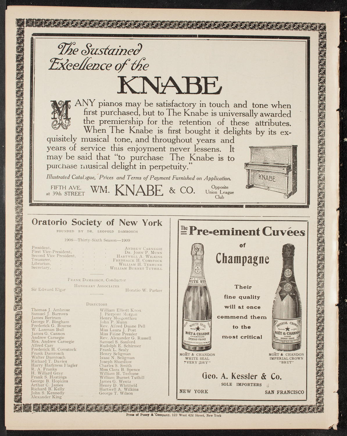 Oratorio Society of New York, April 8, 1909, program page 12