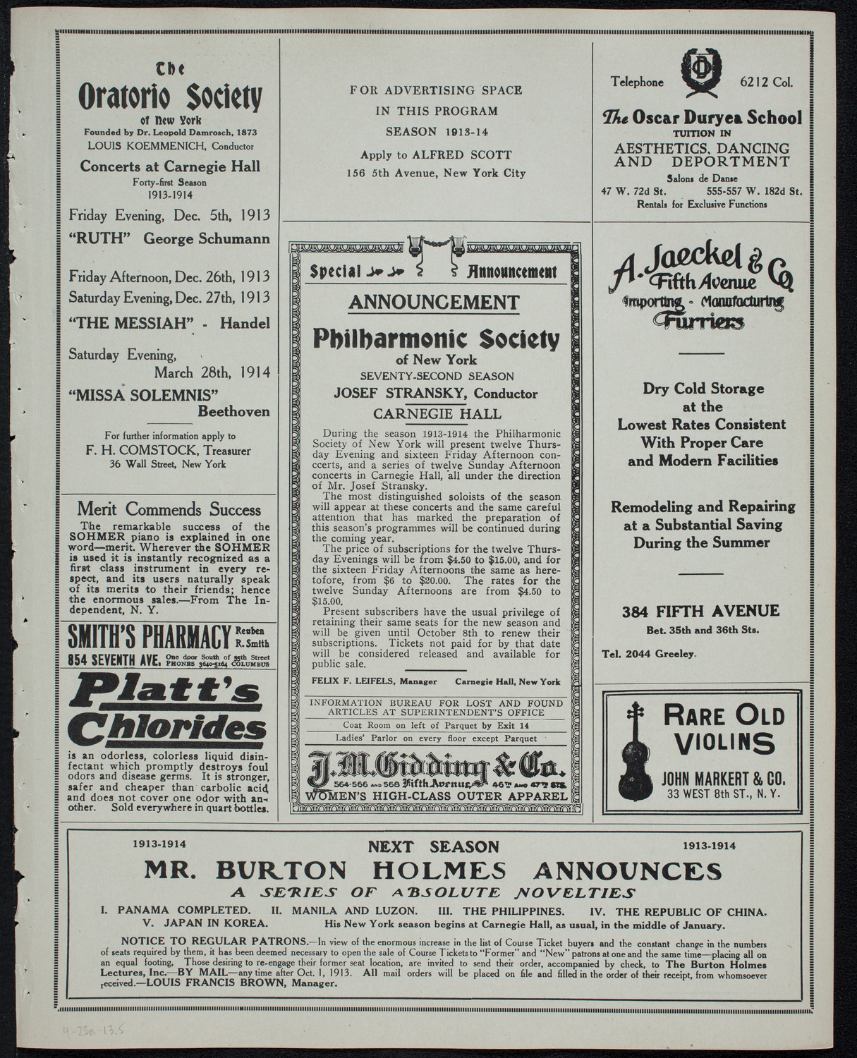 Lillian Nordica, Soprano, April 23, 1913, program page 9
