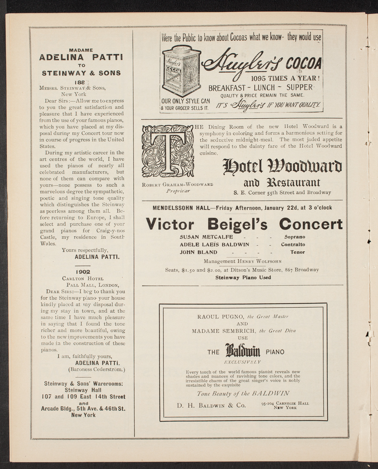 New York Philarmonic, January 9, 1904, program page 4