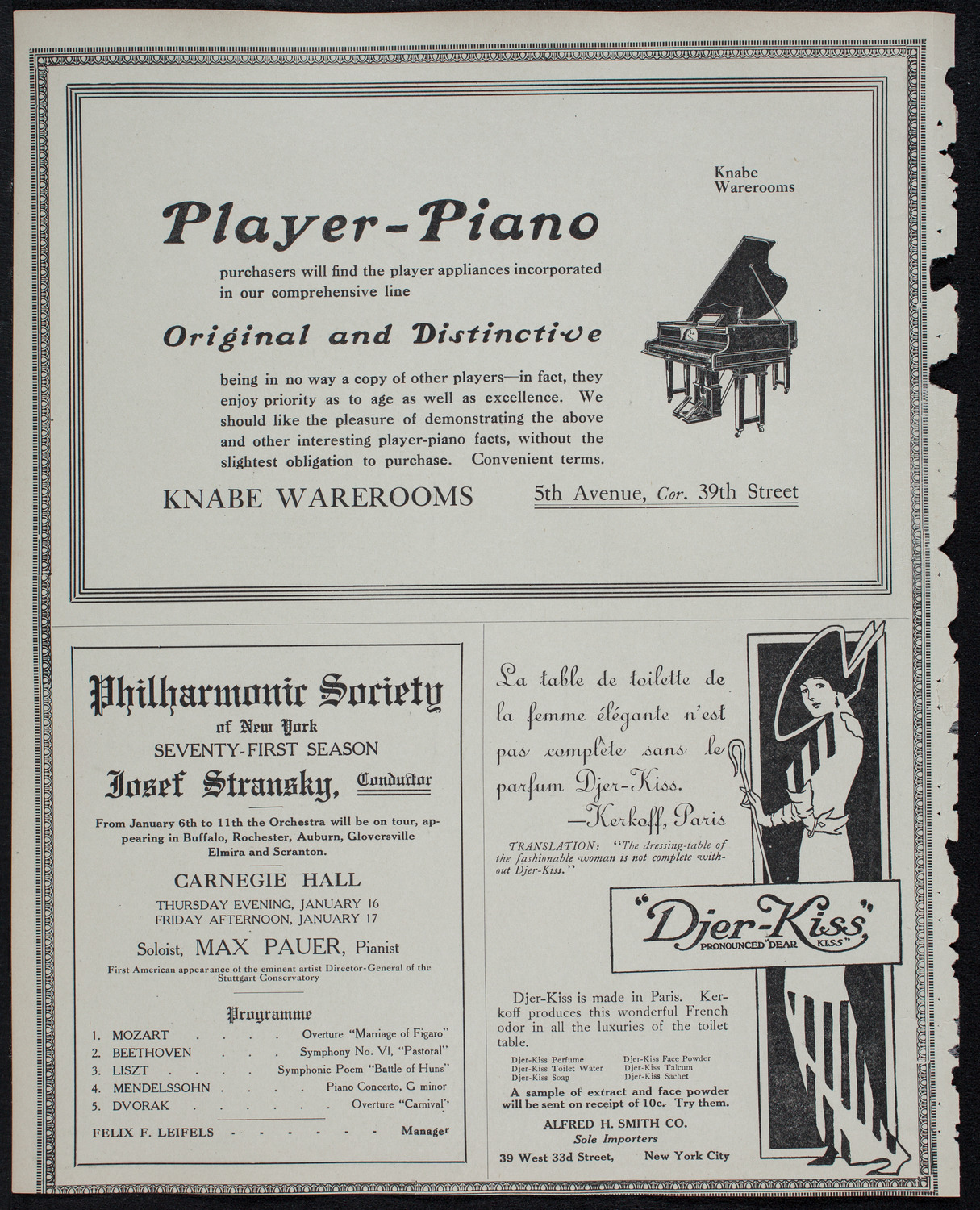 Julia Culp, Contralto, January 10, 1913, program page 12