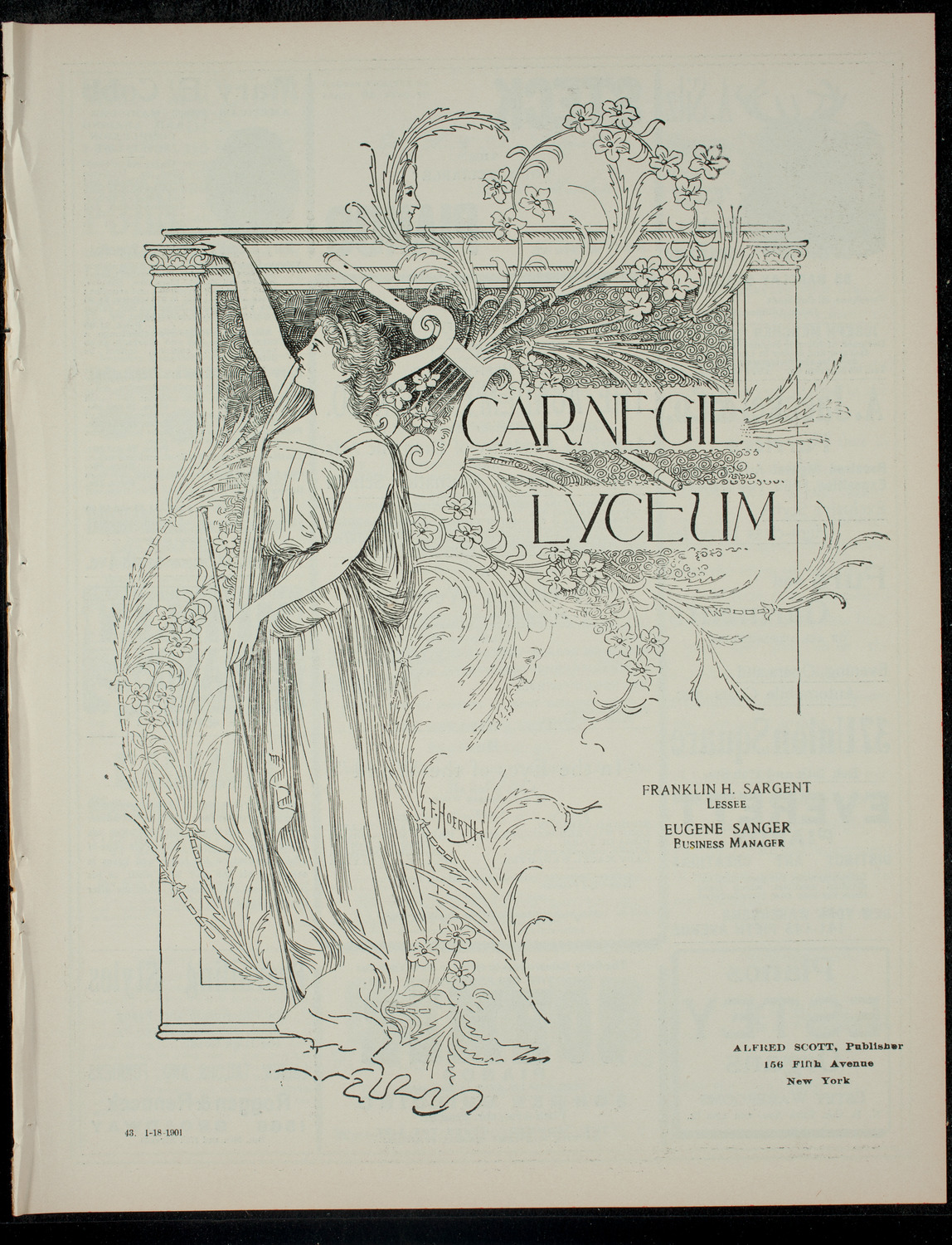 Academy Stock Company of the American Academy of Dramatic Arts and Empire Theatre Dramatic School, January 18, 1901, program page 1