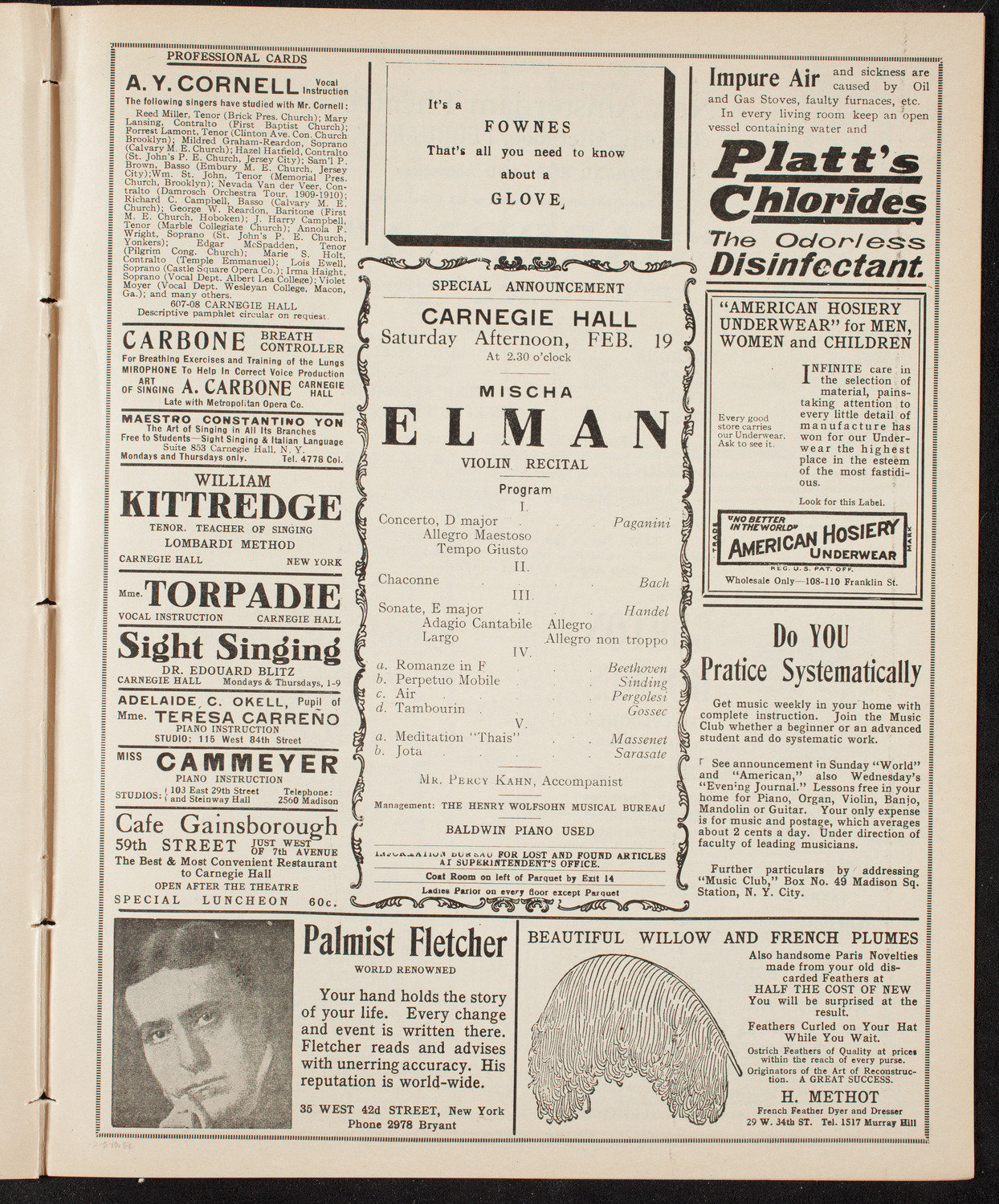New York Banks' Glee Club, February 5, 1910, program page 9