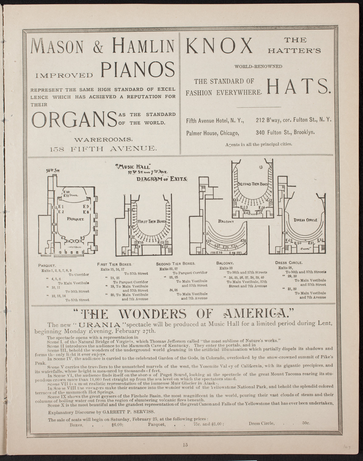 New York Banks' Glee Club, February 21, 1893, program page 15
