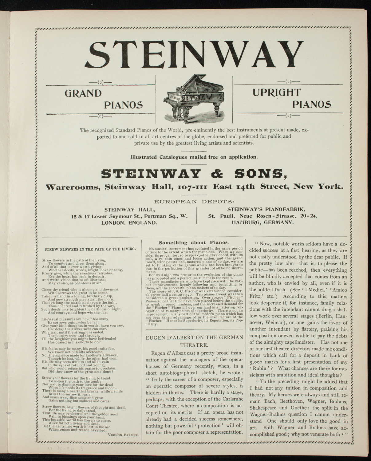 New York Athletic Club Amateur Minstrel Performance, December 30, 1896, program page 5