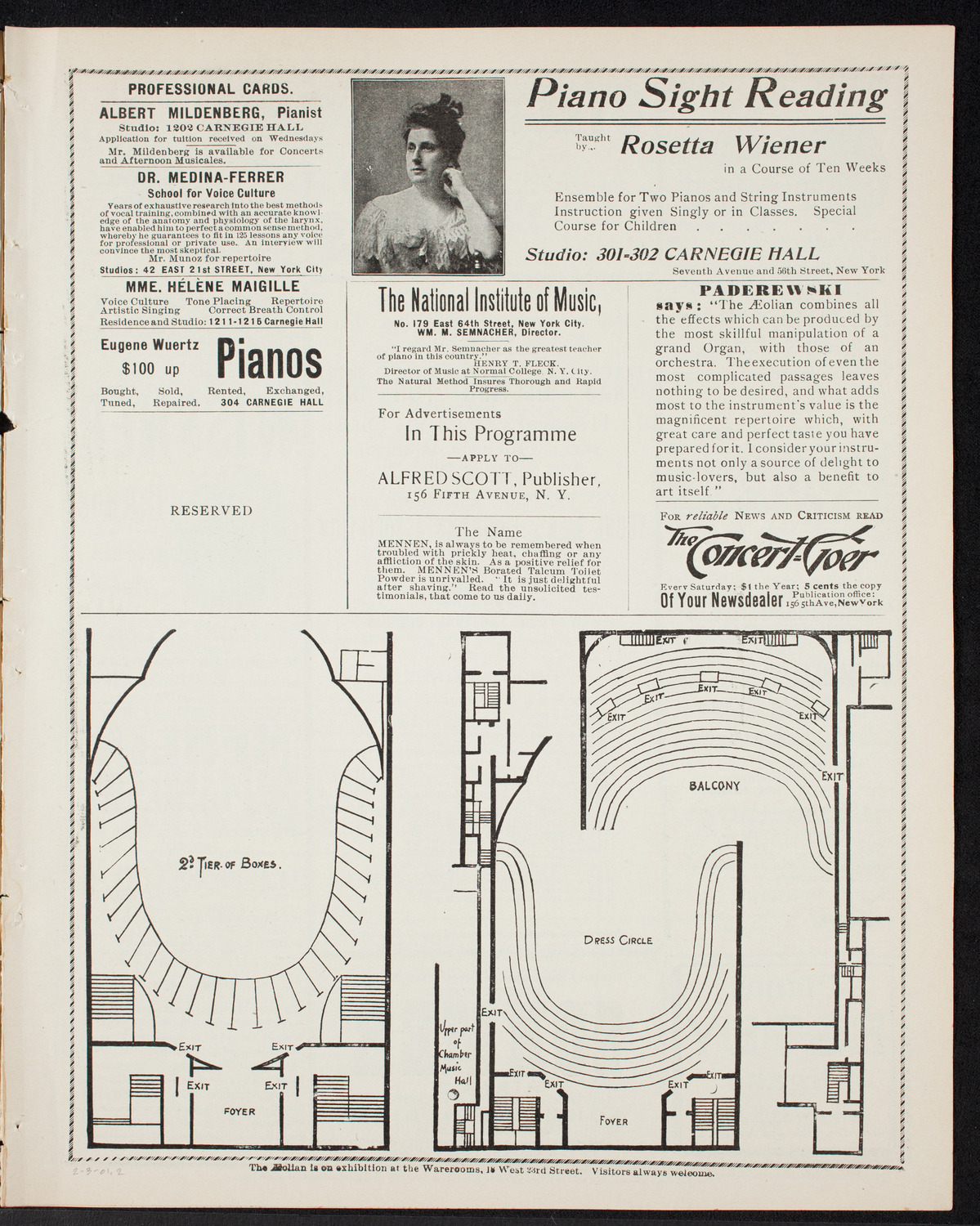 Meeting: YMCA - Mass Meeting for Men, February 3, 1901, program page 3