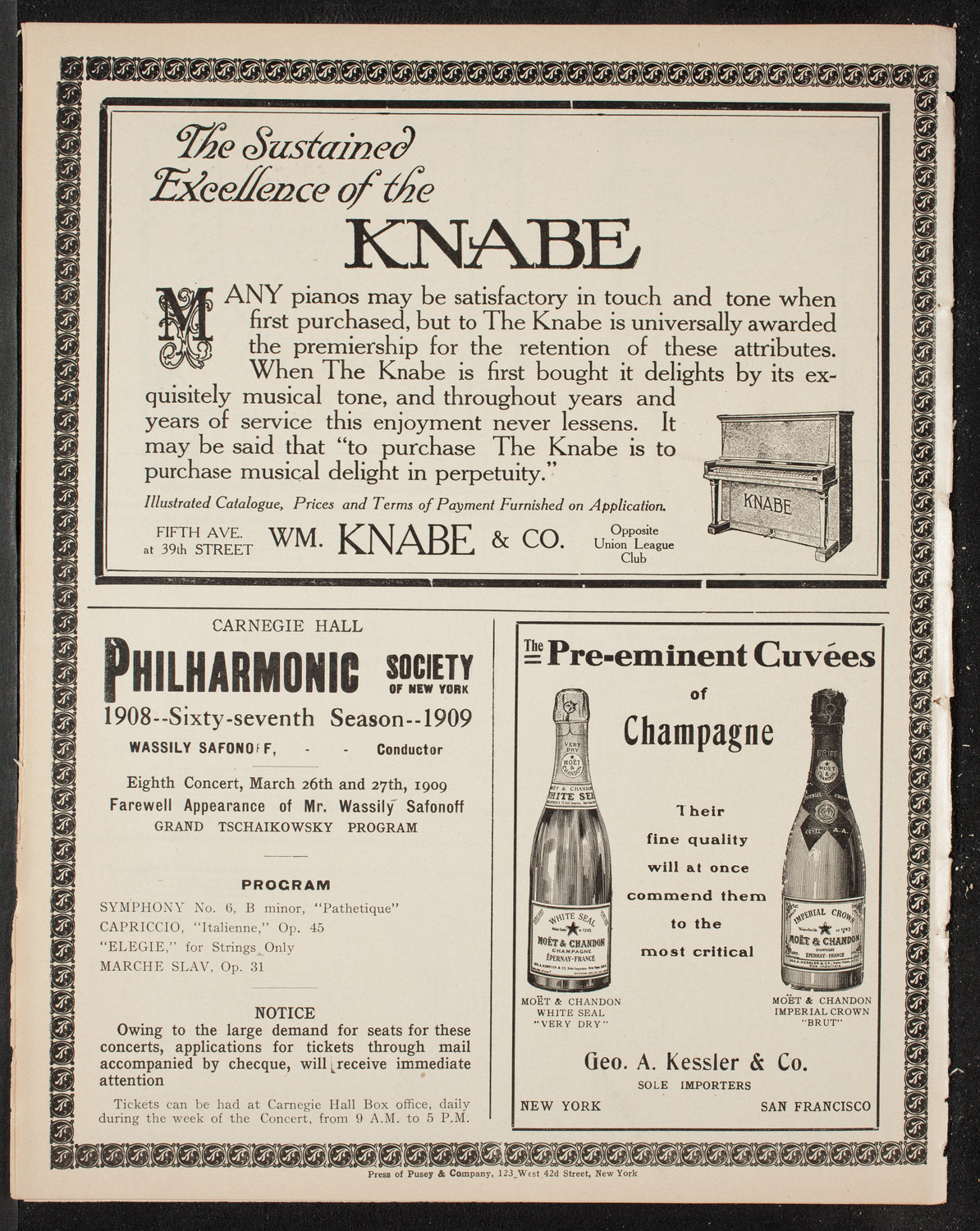 Musical Art Society of New York, March 11, 1909, program page 12