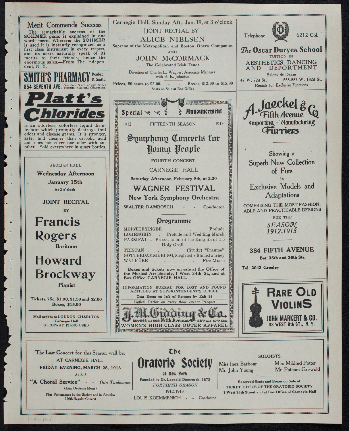 Clara Butt and Kennerley Rumford, January 14, 1913, program page 9