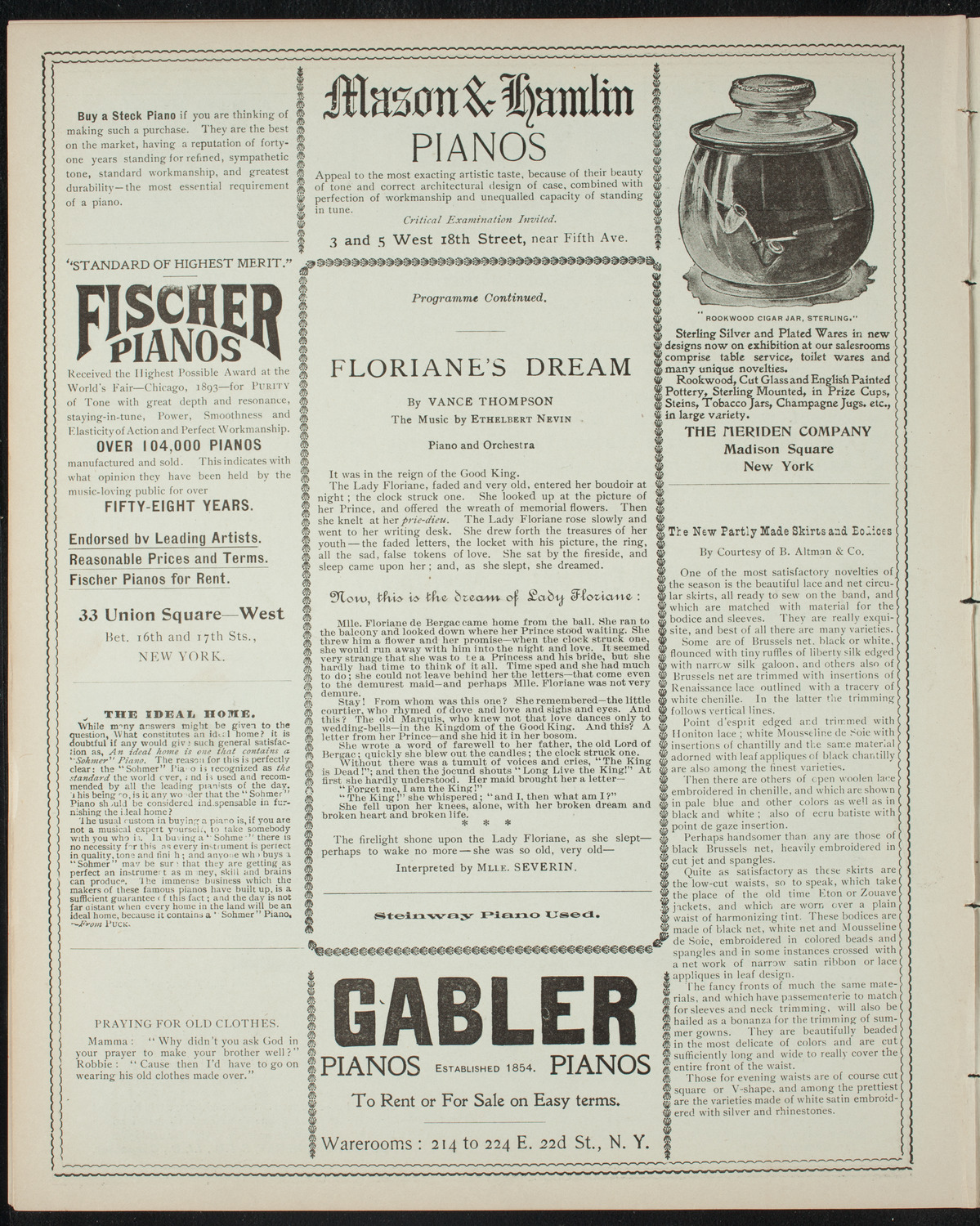 Ethelbert Nevin/ Julie Wyman/ Isadora Duncan, March 24, 1898, program page 6