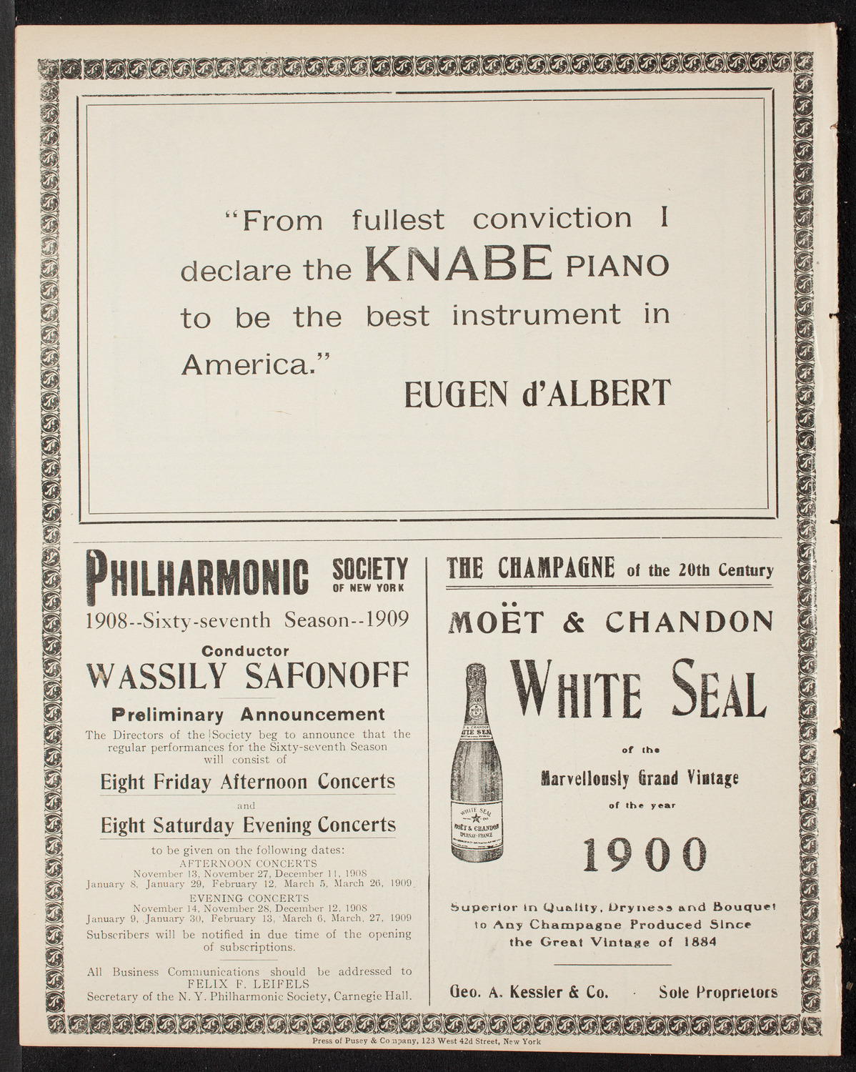 Johanna Gadski, Soprano, April 10, 1908, program page 12