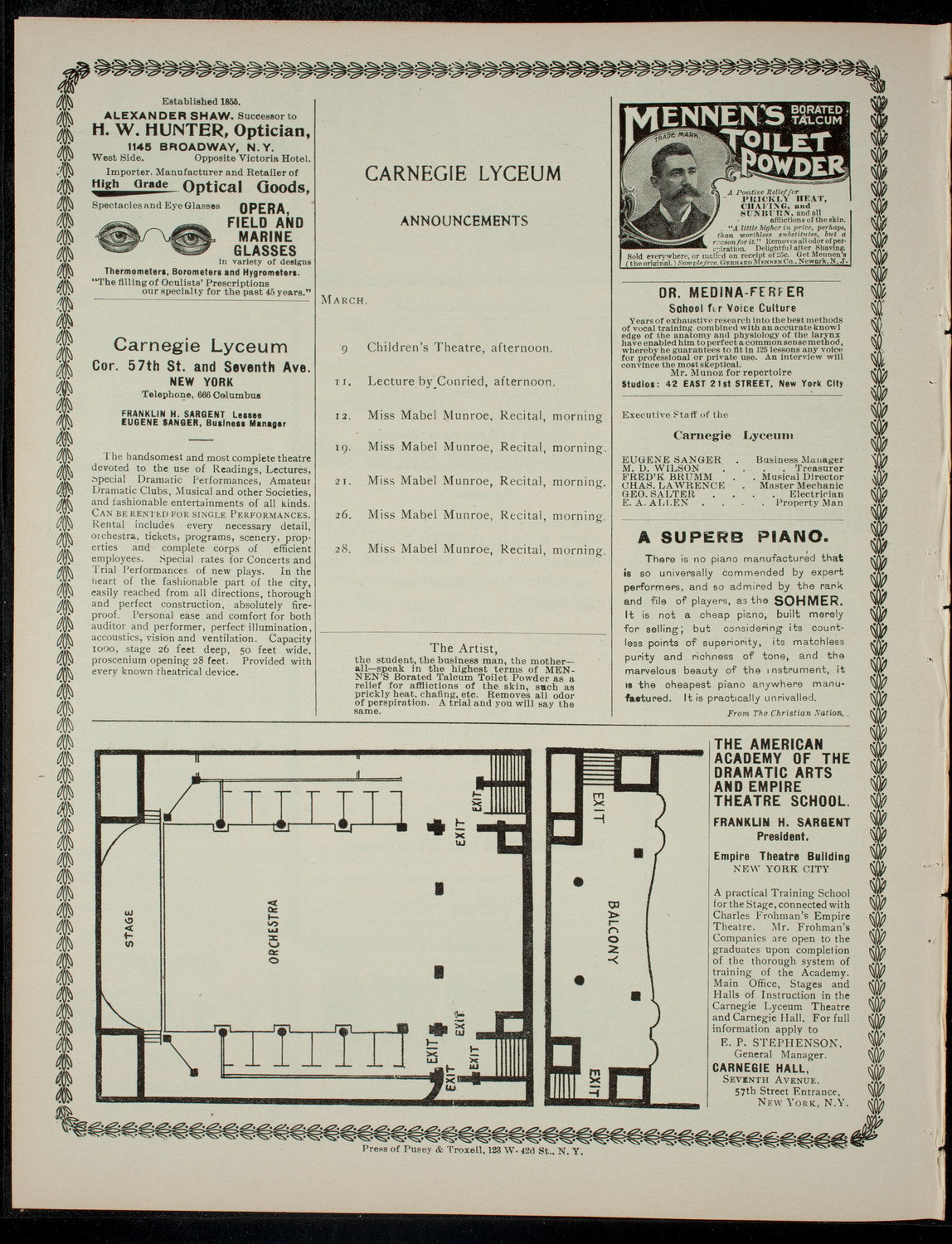 Martha Hofacker, March 5, 1901, program page 4