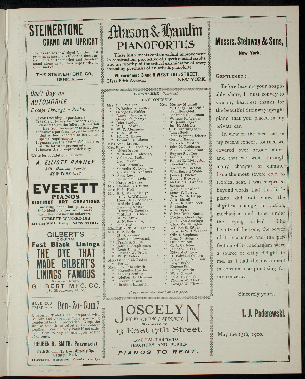 Columbia Sophomore Dramatic Association: The 1904 Sophomore Show, December 21, 1901, program page 3