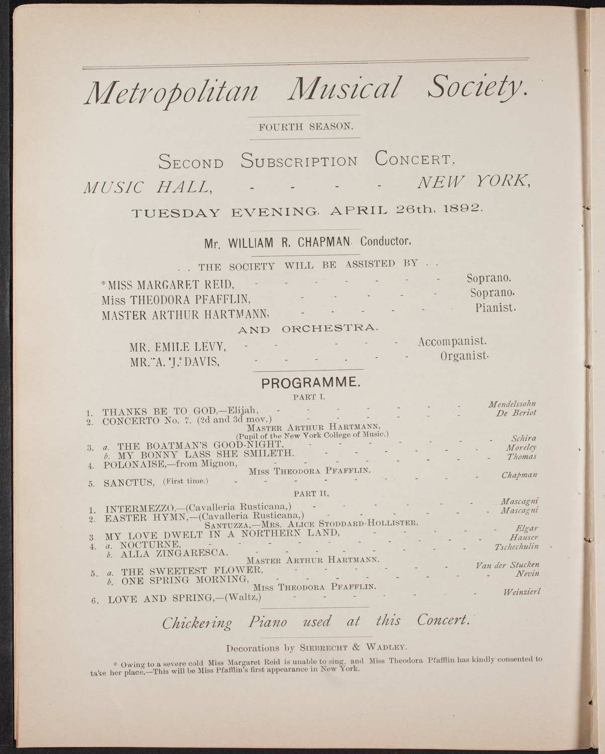 Metropolitan Musical Society, April 26, 1892, program page 6