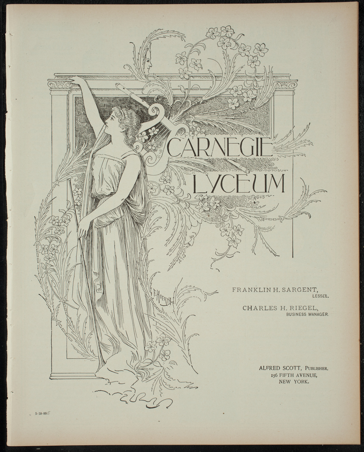 Students of Gustav Levy, May 18, 1899, program page 1