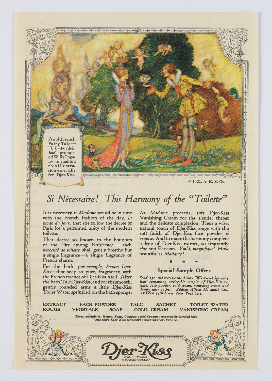 Djer-Kiss Cosmetics Orchestral Concert Schedules, 1922