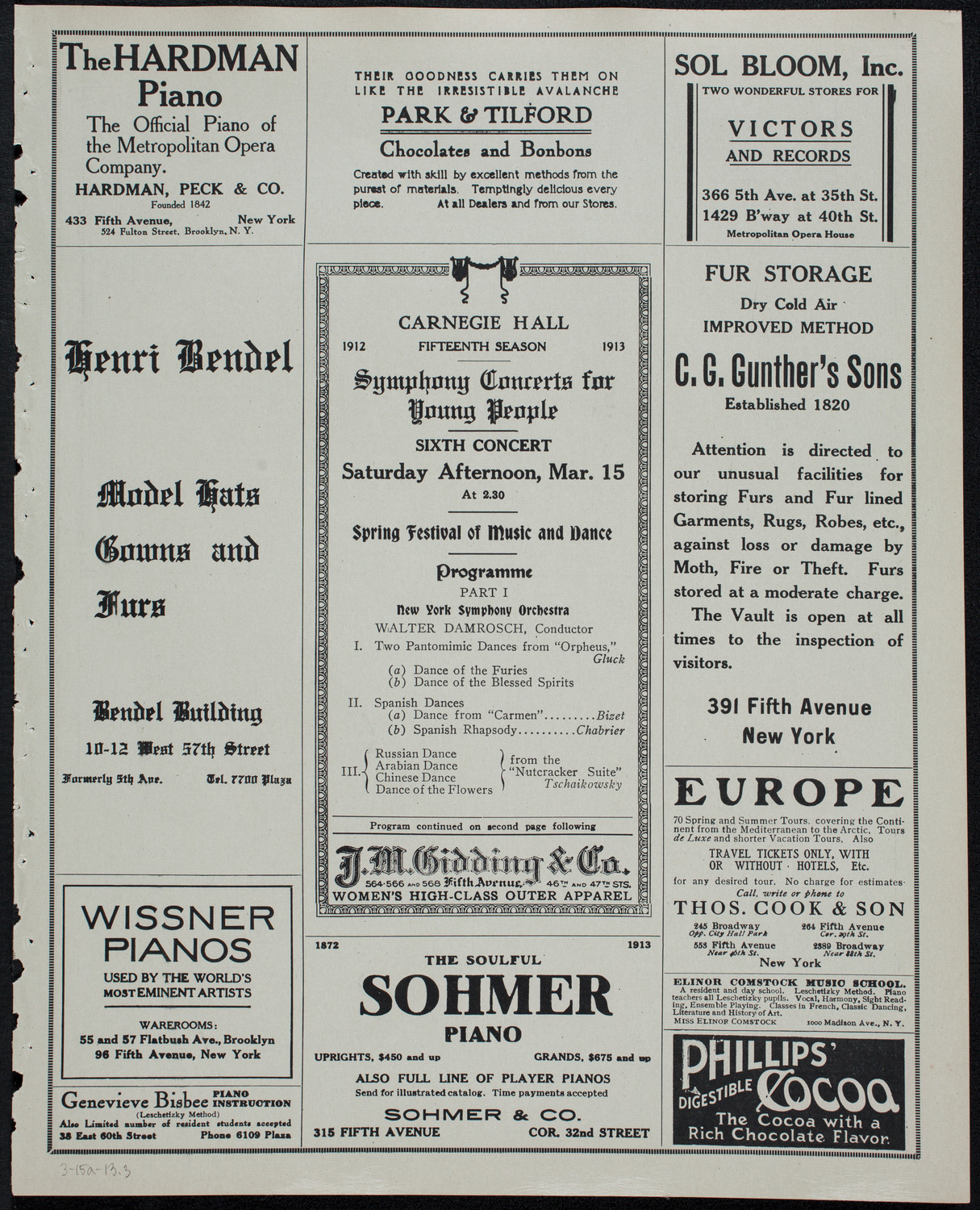 Symphony Concert for Young People, March 15, 1913, program page 5