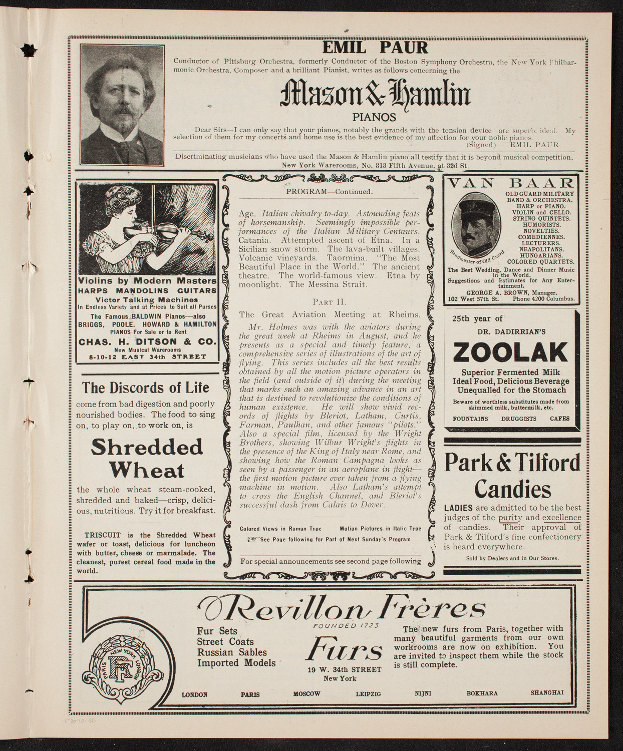 Burton Holmes Travelogue: Sicily, January 30, 1910, program page 7