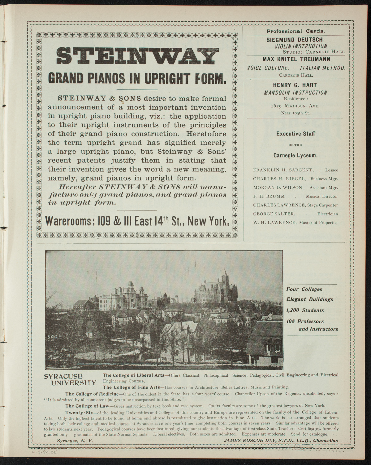 Club Lirico-Dramatico Cubano, April 9, 1898, program page 5