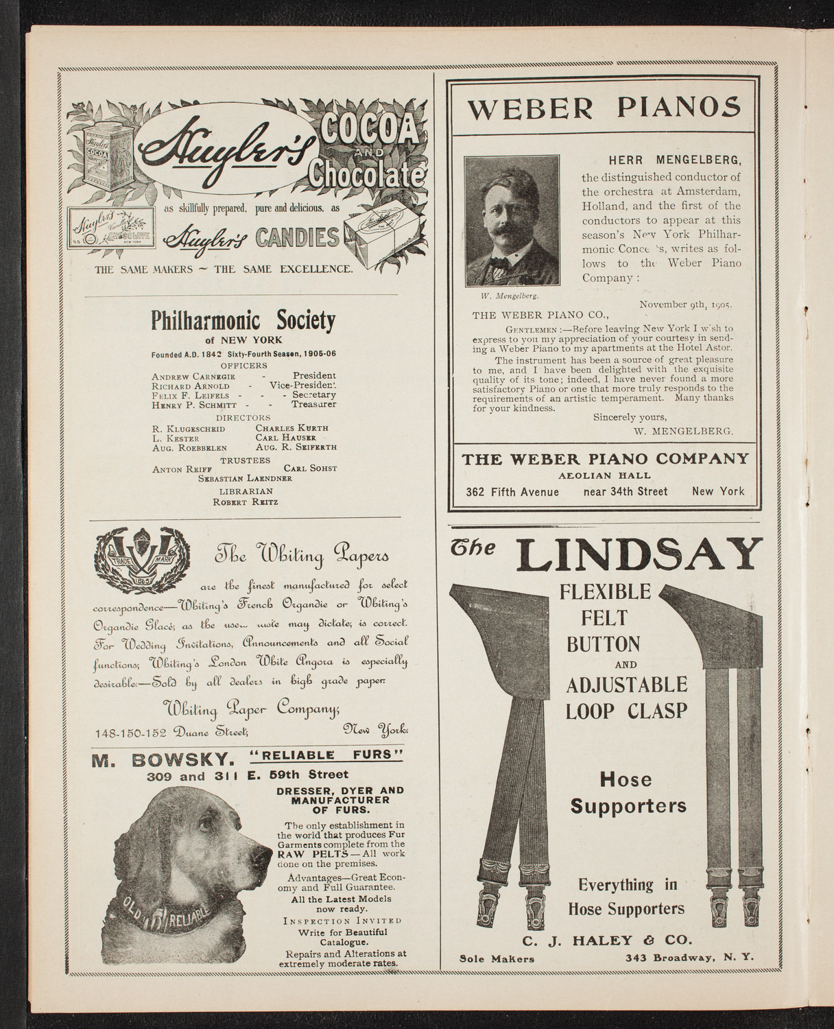 Philadelphia Orchestra, January 8, 1906, program page 6