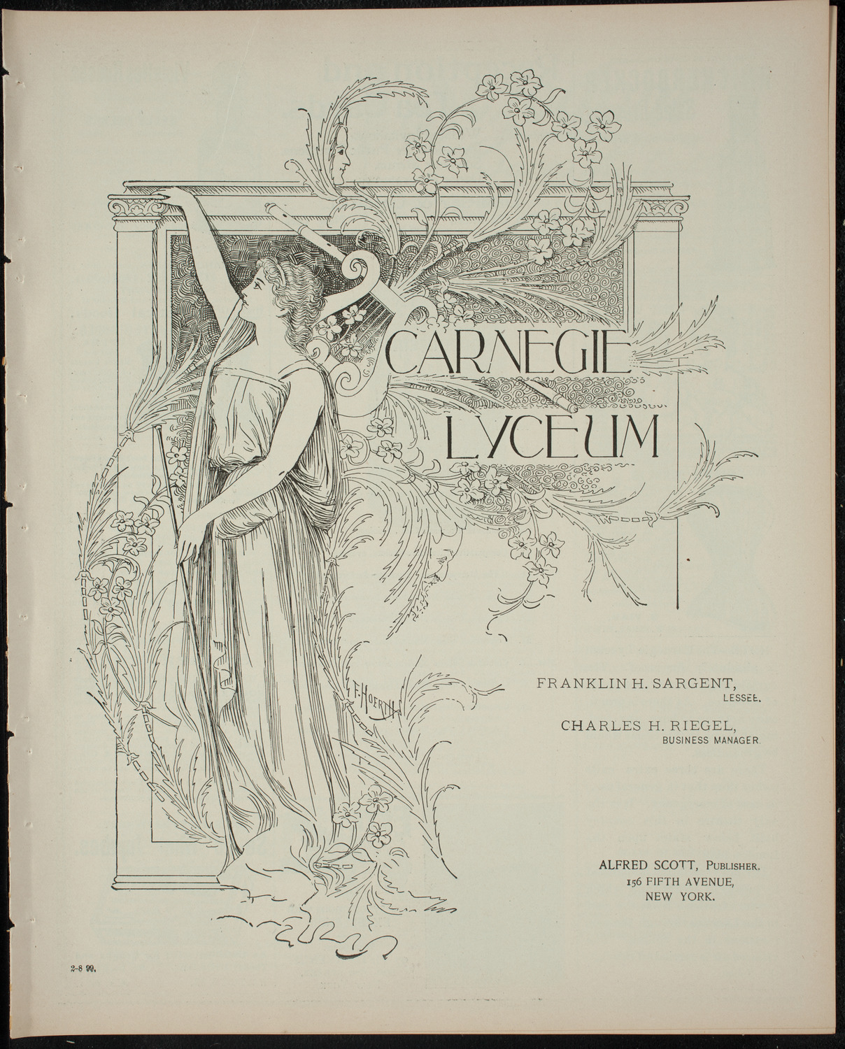 Amateur Comedy Club, February 8, 1899, program page 1