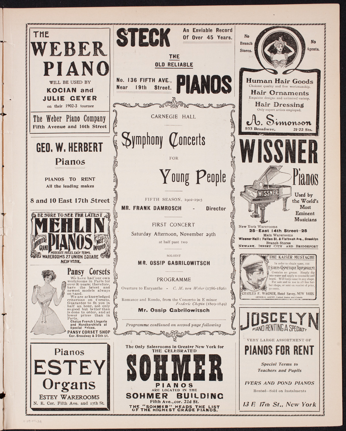 Symphony Concert for Young People, November 29, 1902, program page 5