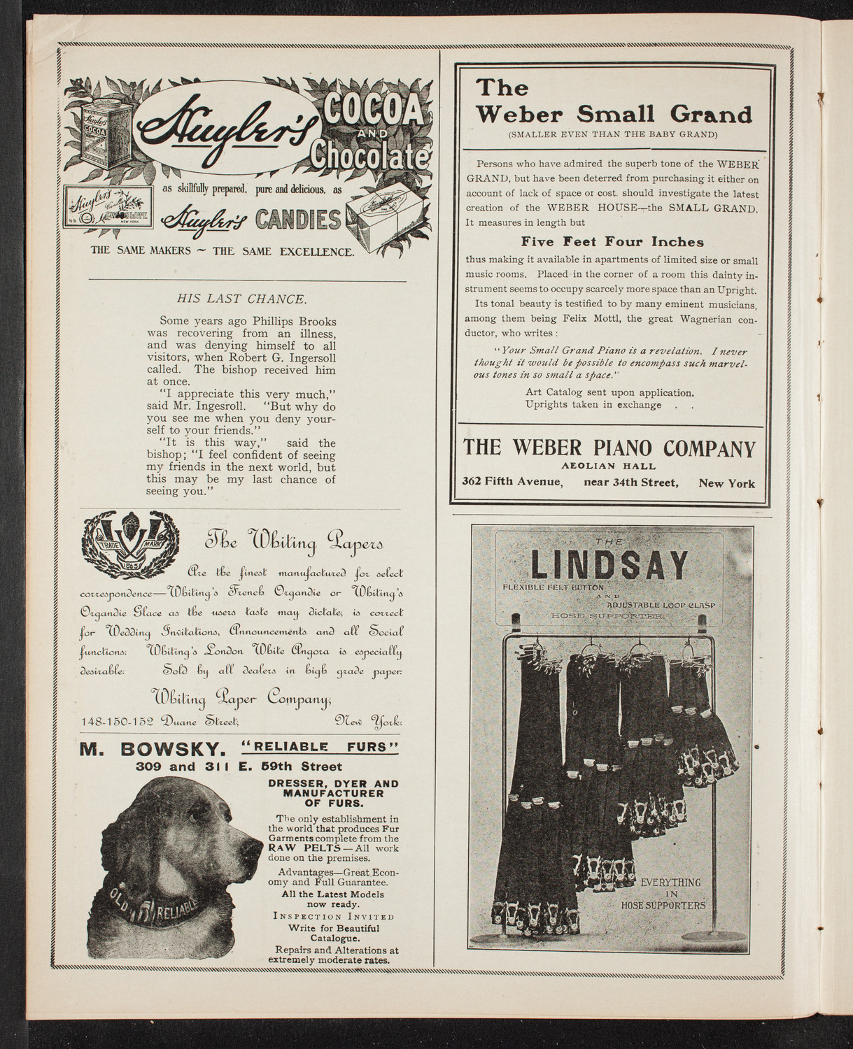 Benefit: St. Mark's Hospital, November 25, 1905, program page 6