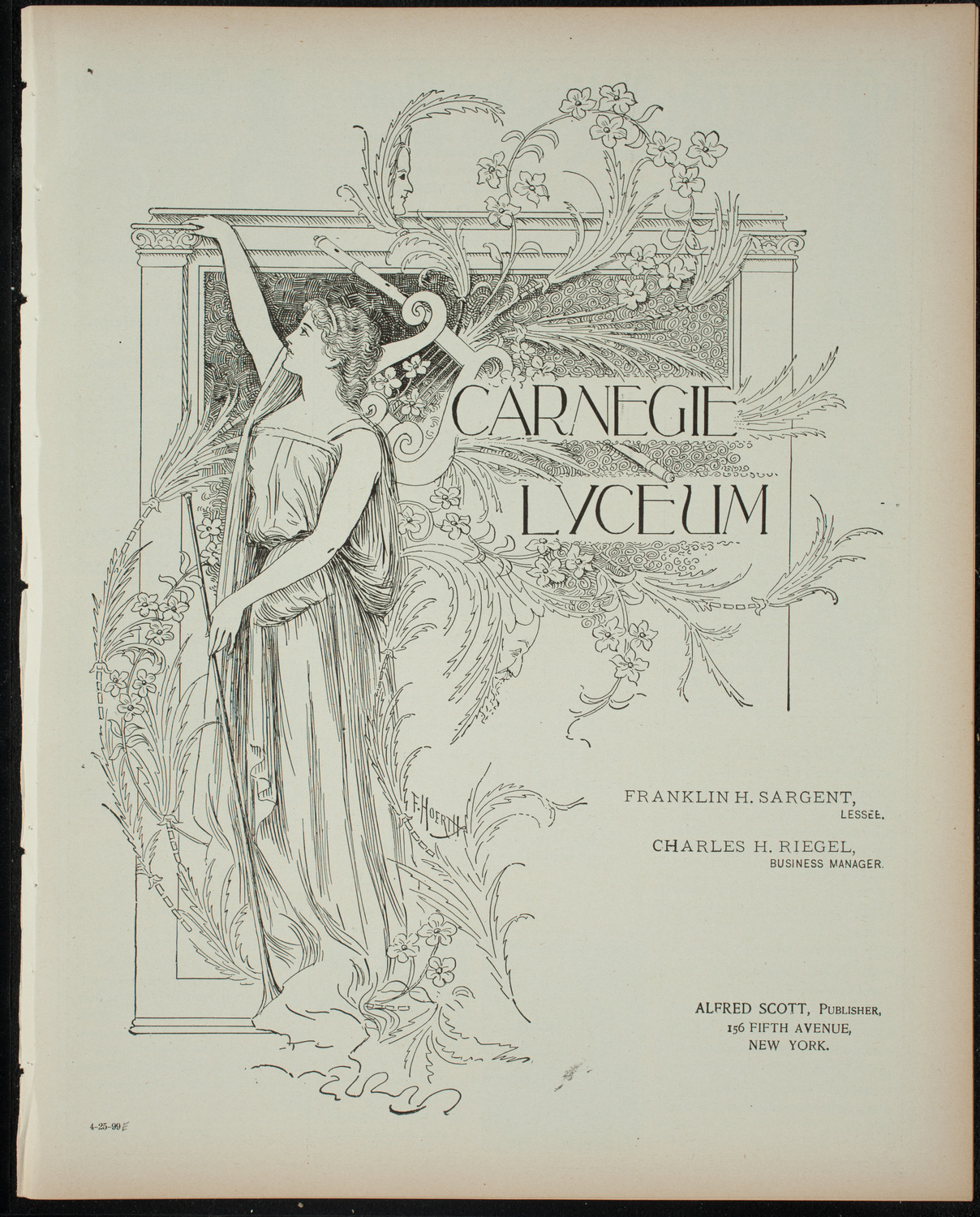 Tableaux by The Todd Studio, April 25, 1899, program page 1