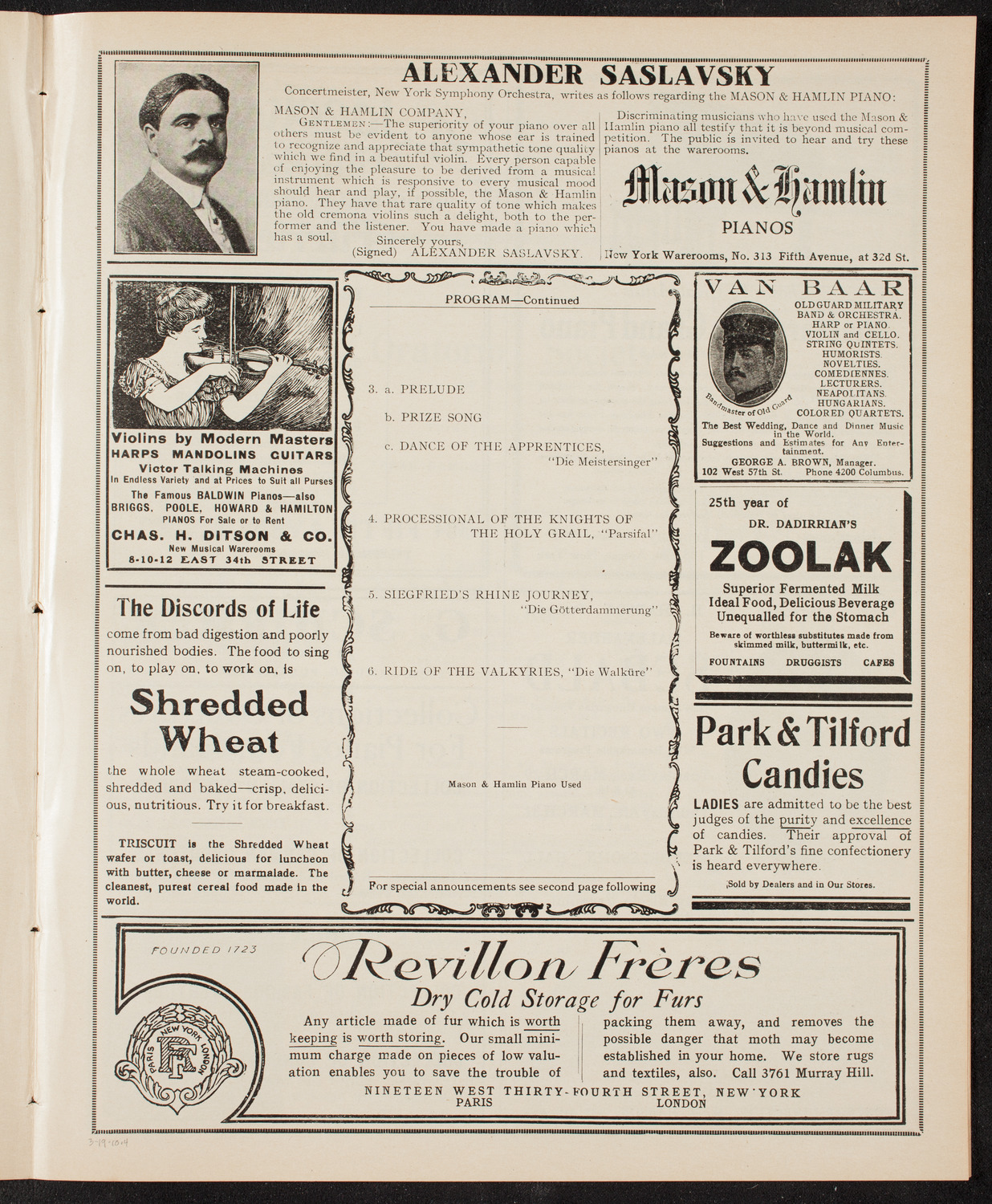 Symphony Concert for Young People, March 19, 1910, program page 7