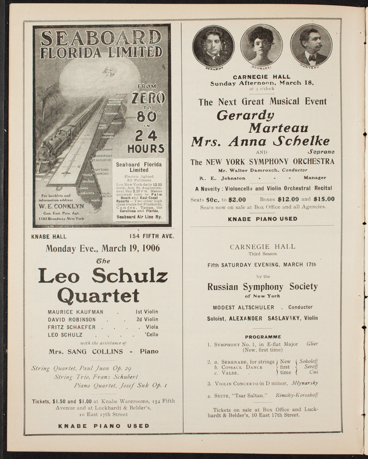 Boston Symphony Orchestra, March 17, 1906, program page 10