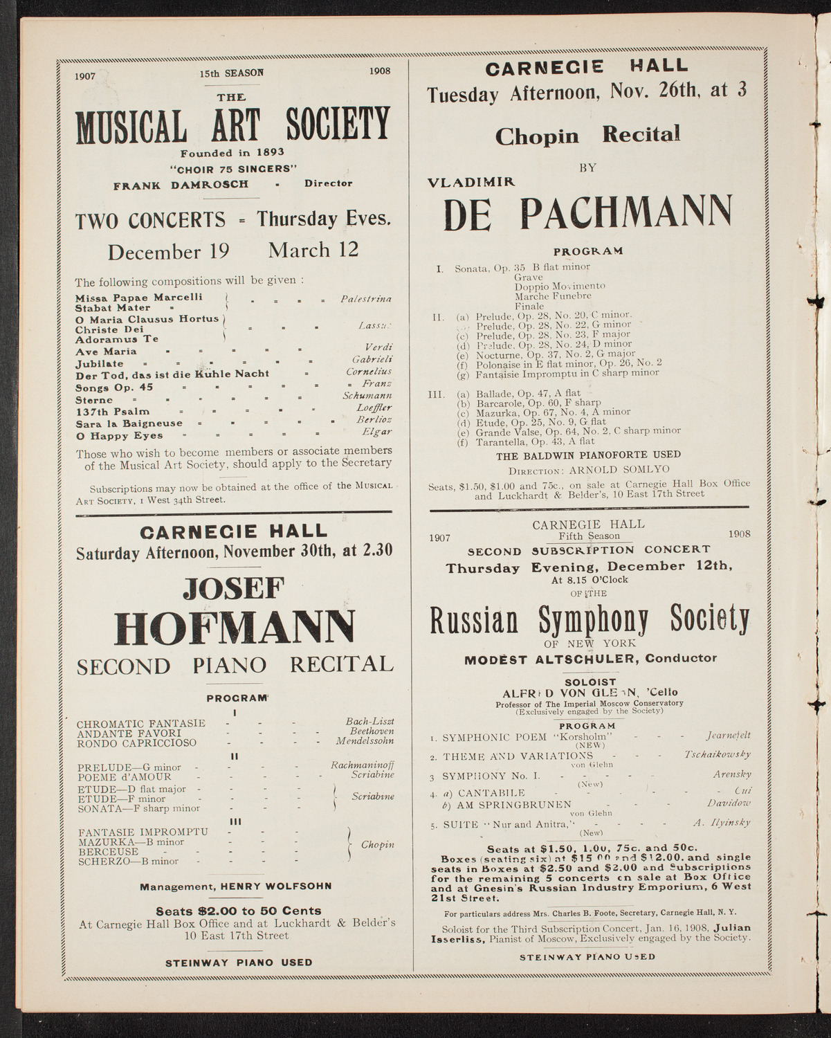 Elmendorf Lecture: Old Mexico, November 24, 1907, program page 10