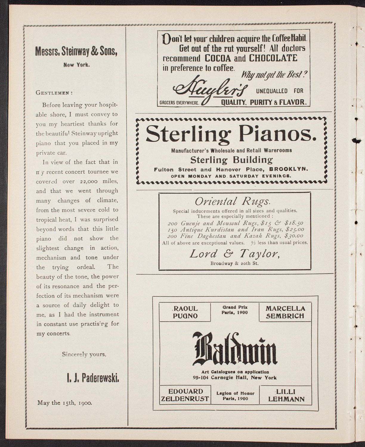 Meeting: YMCA/ Mass Meeting for Men, February 15, 1903, program page 4