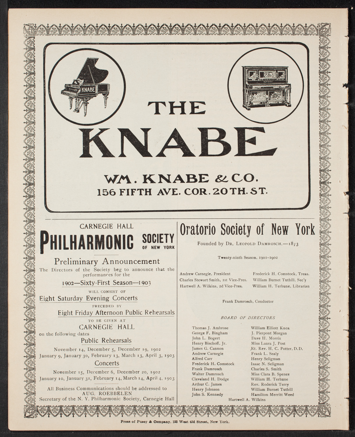 Amicitia Orchestral Club, May 9, 1902, program page 10