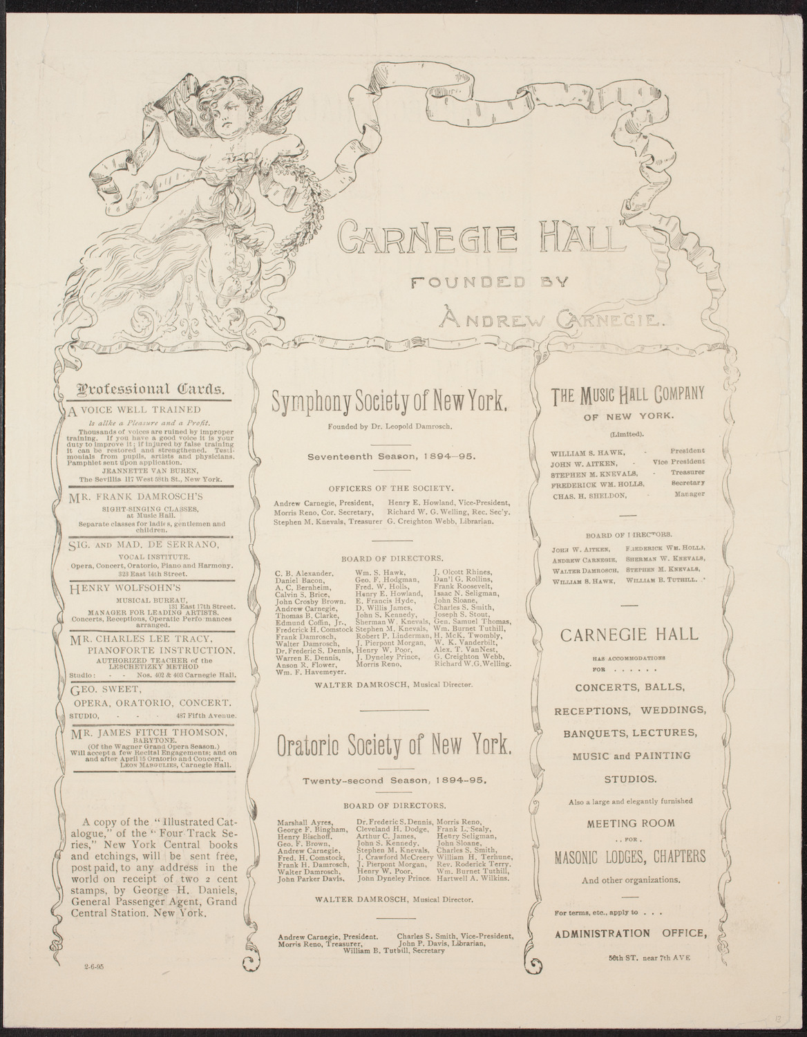 Eugène Ysaÿe, Violin, February 6, 1895, program page 1