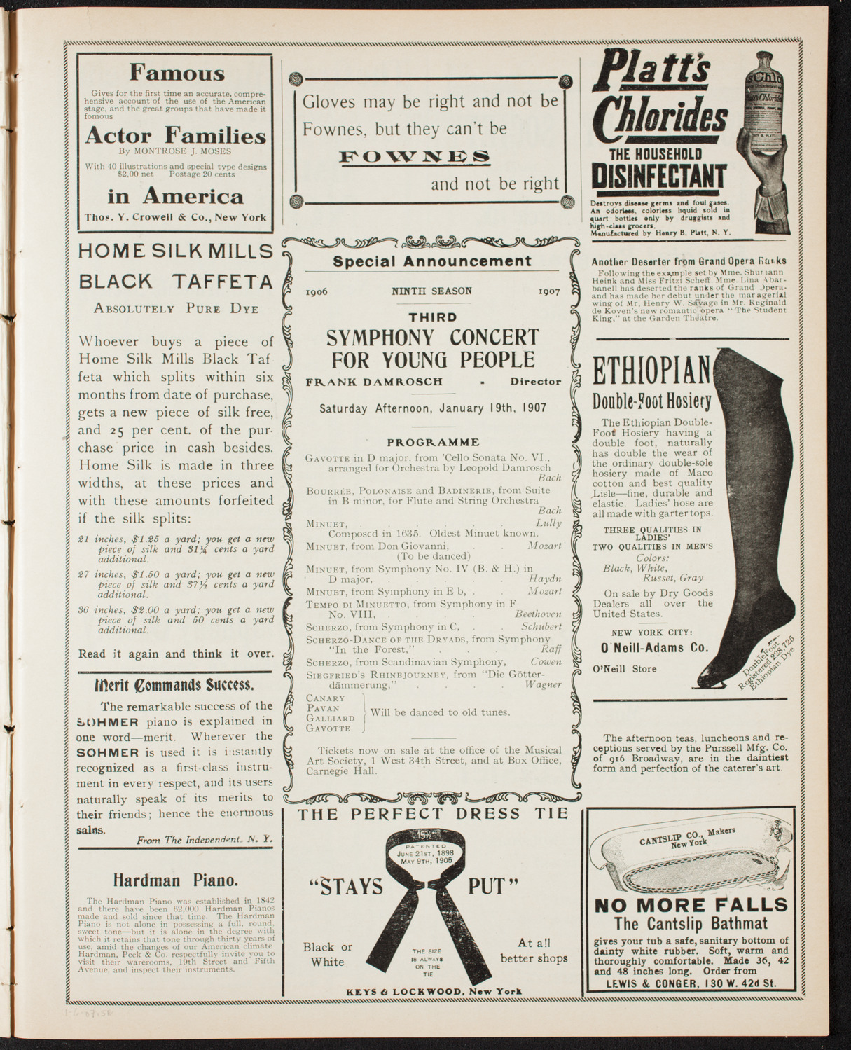 Mieczyslaw Horszowski, Piano, January 6, 1907, program page 9