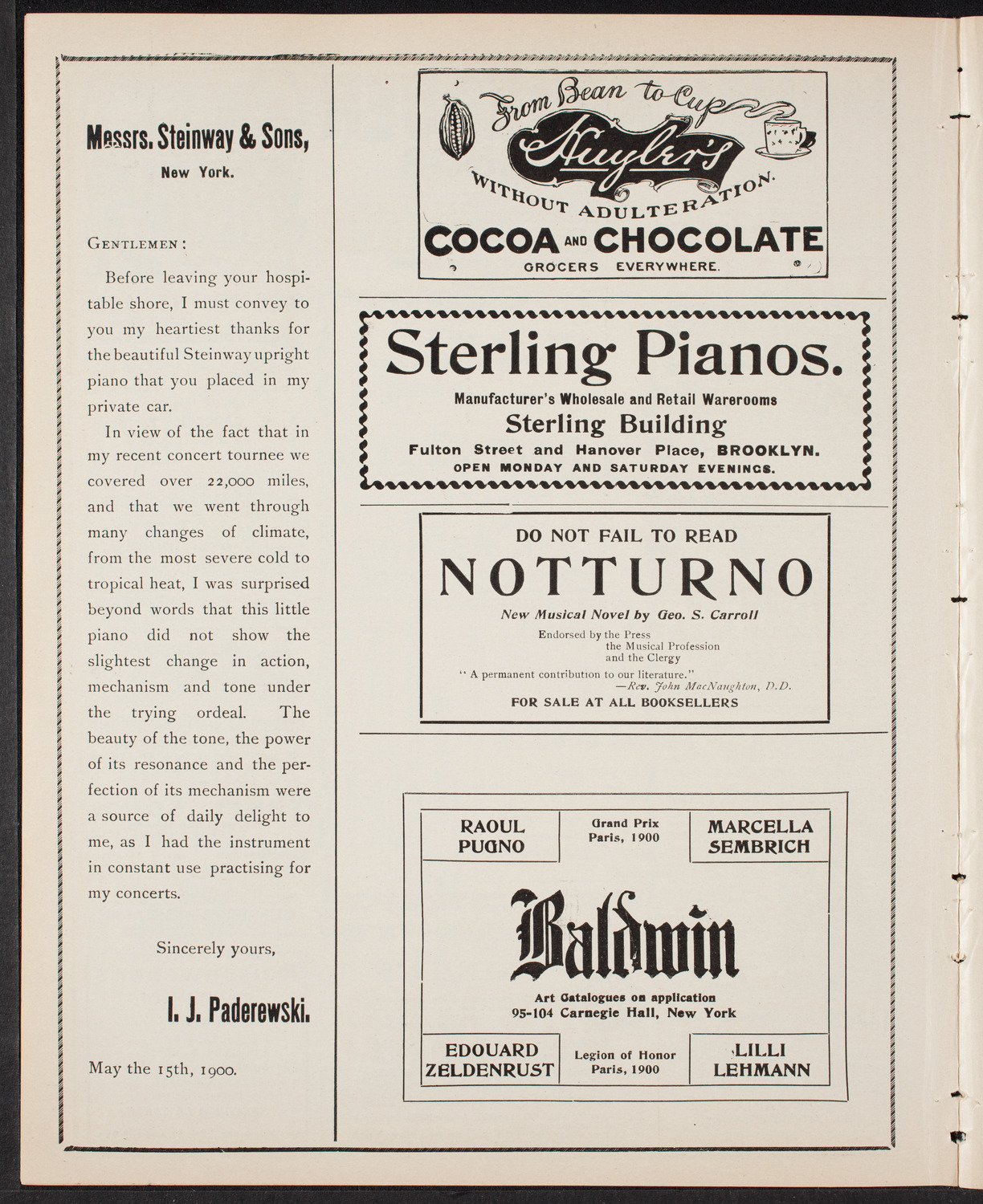 Meeting: Catholic Converts' League, May 15, 1903, program page 4