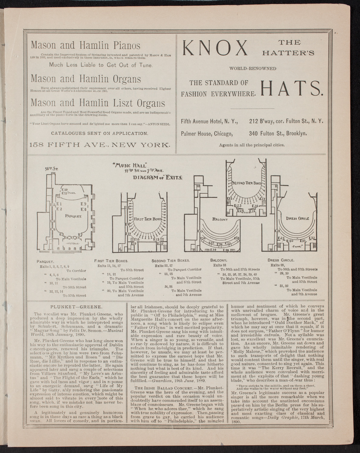 Oratorio Society of New York, November 26, 1892, program page 3