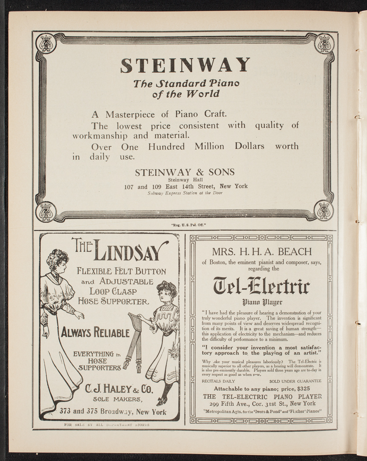 Testimonial Concert to Julian Walker, April 22, 1909, program page 4