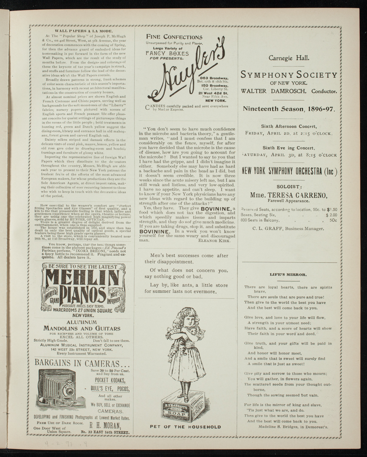 New York Symphony Orchestra, April 2, 1897, program page 7