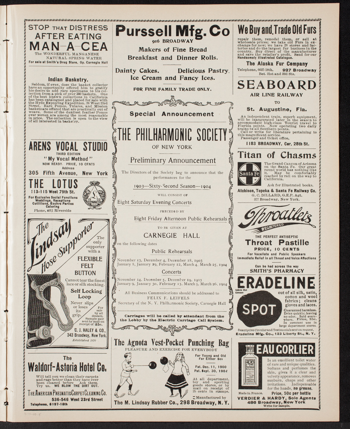 Meeting: Catholic Converts' League, May 15, 1903, program page 9