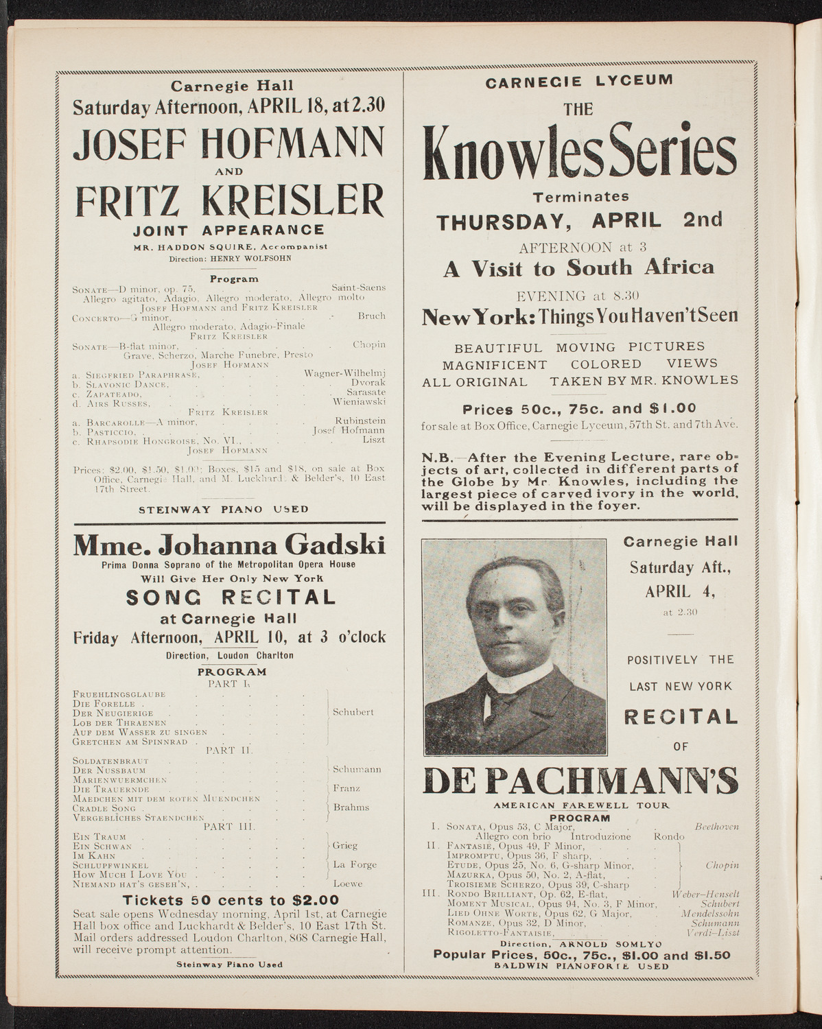 MacDowell Memorial Concert, March 31, 1908, program page 10