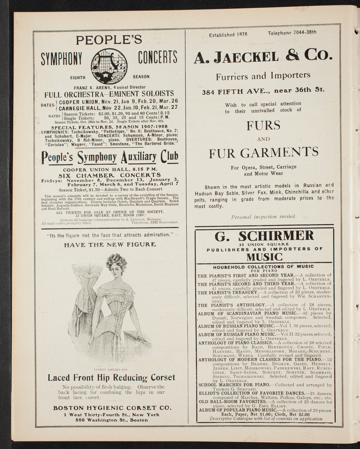 New York Festival Chorus and Orchestra, October 27, 1907, program page 8