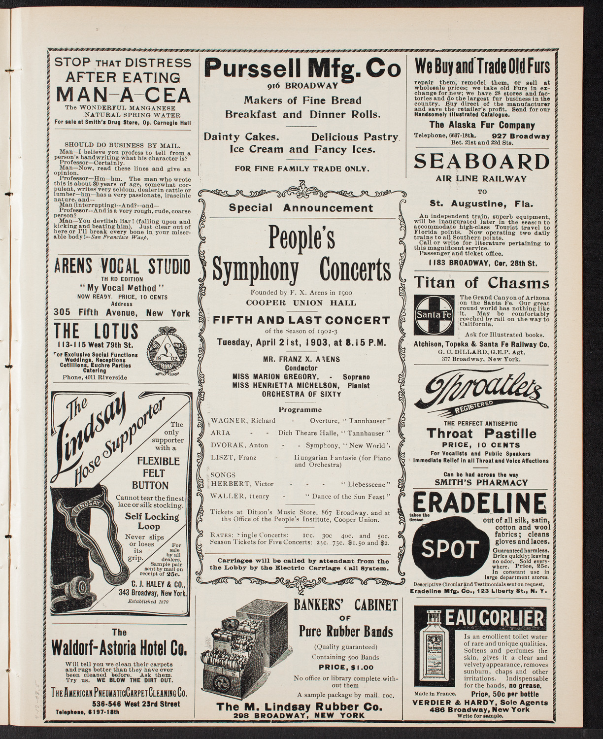 Jaroslav Kocian and Bogea Oumiroff, April 12, 1903, program page 9