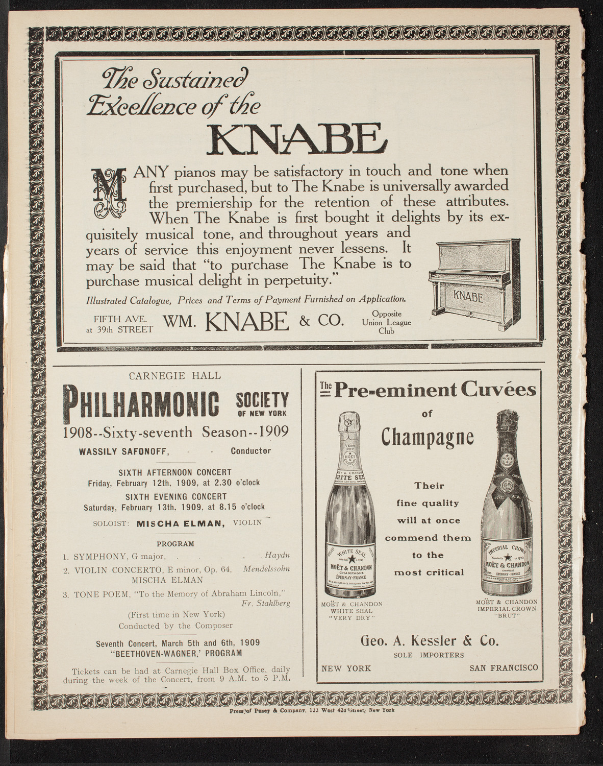 New York Symphony Orchestra: Mendelssohn Centennial Festival, February 2, 1909, program page 12