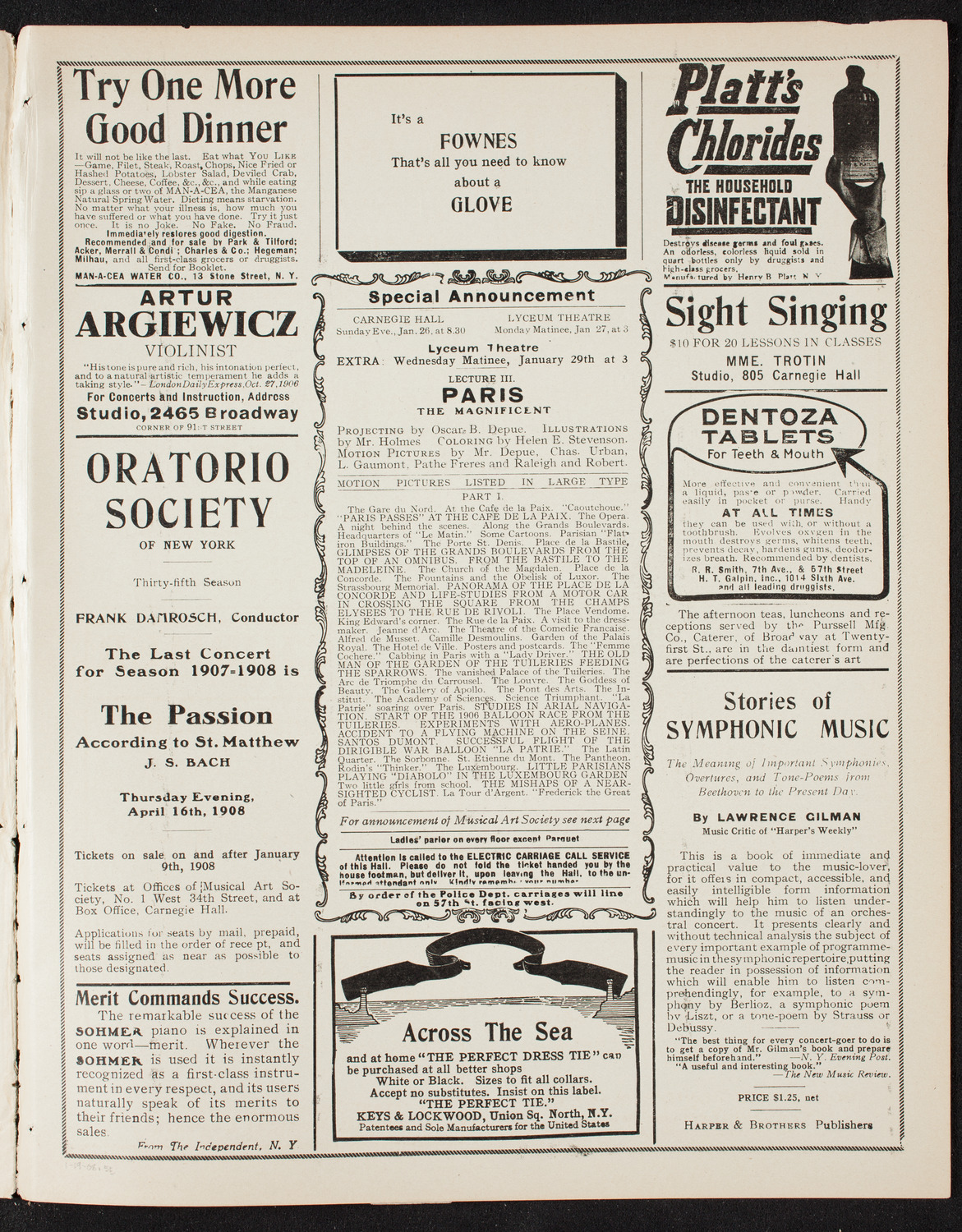 Burton Holmes Travelogue: Vienna, January 19, 1908, program page 9